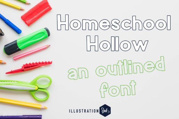 Homeschool Hollow: A Creative Sans Serif Outline Font